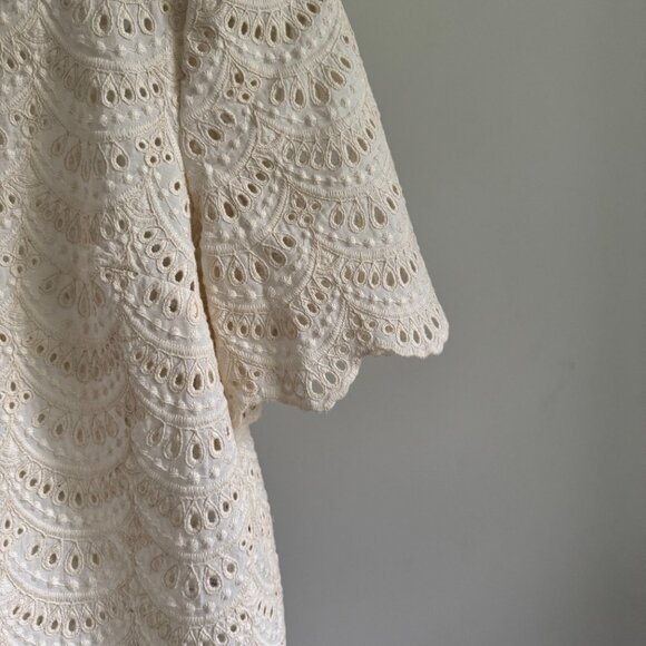 Sezane Embroidered Ecru Blouse - 34 - Picture 3 of 10